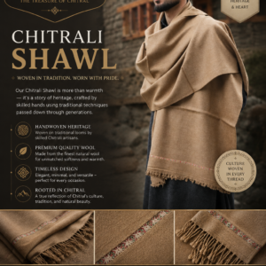 Men’s Chitrali Shawl – Handmade Traditional Woolen Shawl from Chitral